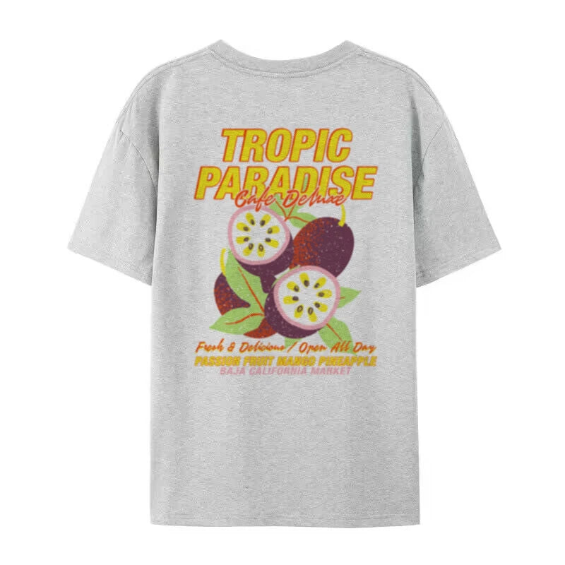 Plus Size Women’s Back Print Tropical Fruit T-Shirt