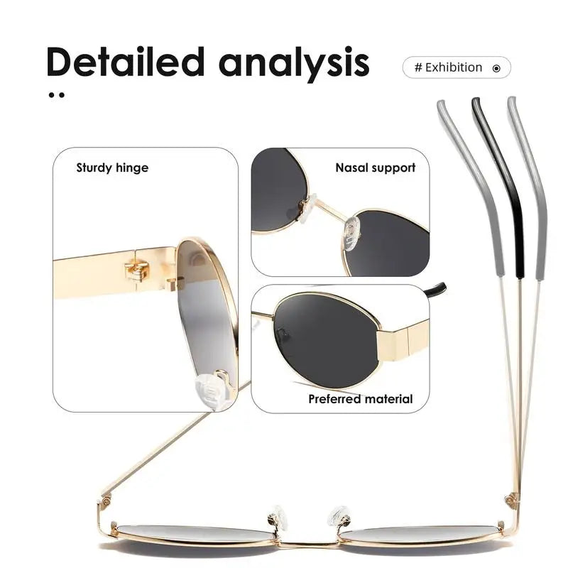 Retro Steampunk Oval Sunglasses for Women