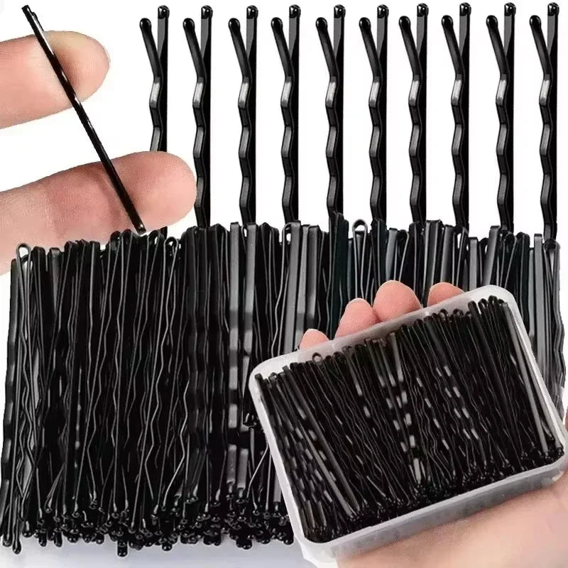 Black U-Shaped and Straight Bobby Pins – 60/600 pcs Hair Styling Set