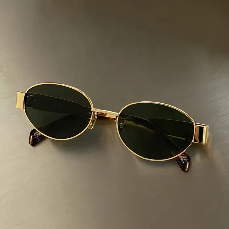 Retro Steampunk Oval Sunglasses for Women