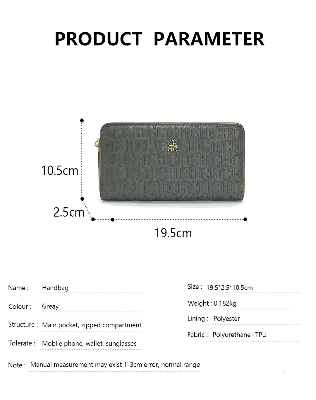 CH Women’s Solid Color Long Wallet