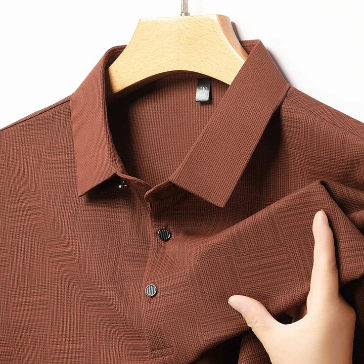 2024 Men’s Printed Polo Shirt – Business Casual Short Sleeve Top