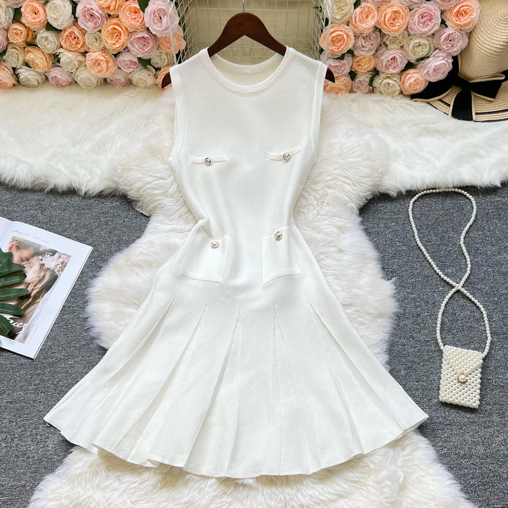 YuooMuoo 2025 Summer Pleated Short Dress