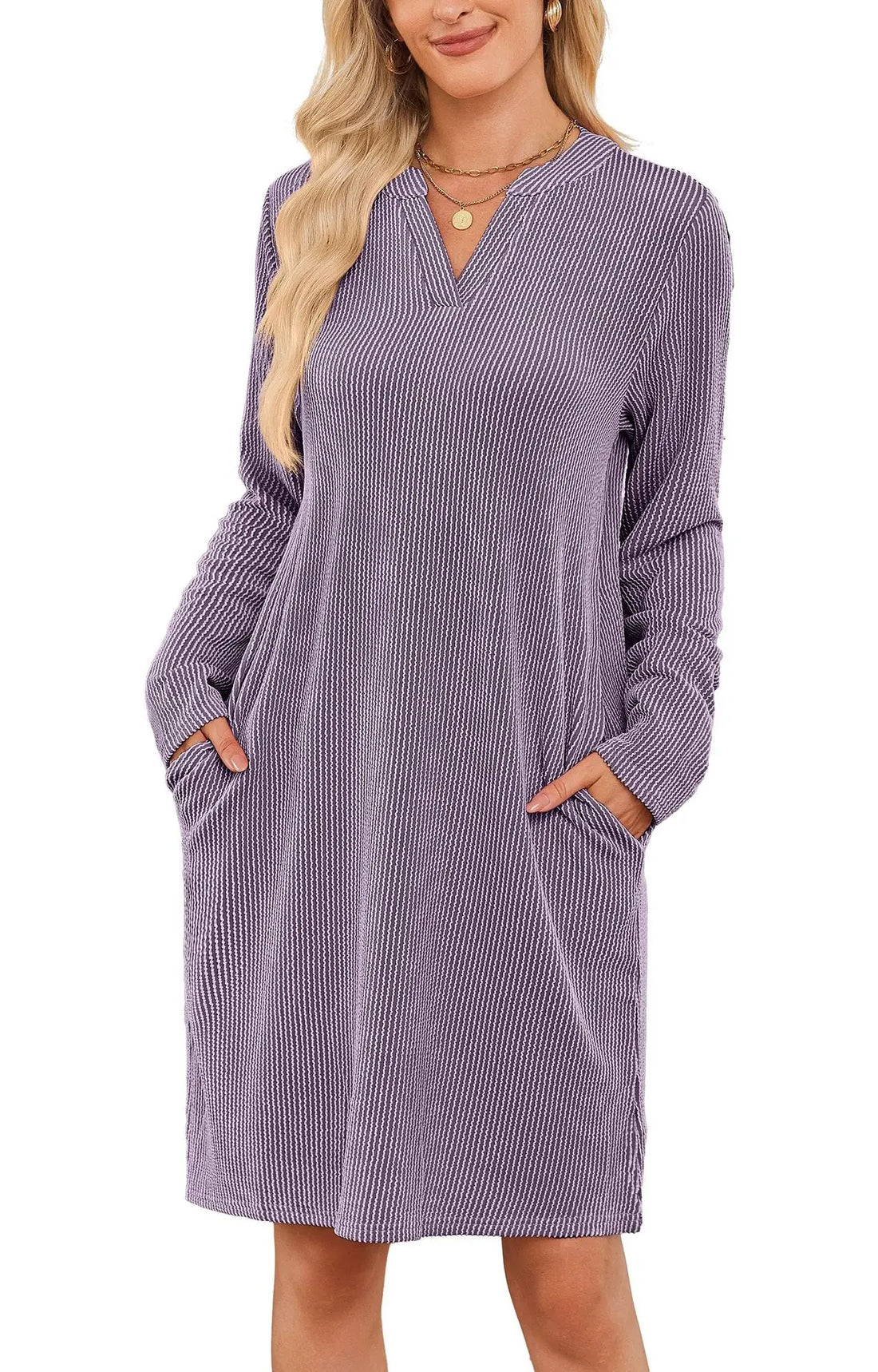Solid Color Casual Loose Short Dress