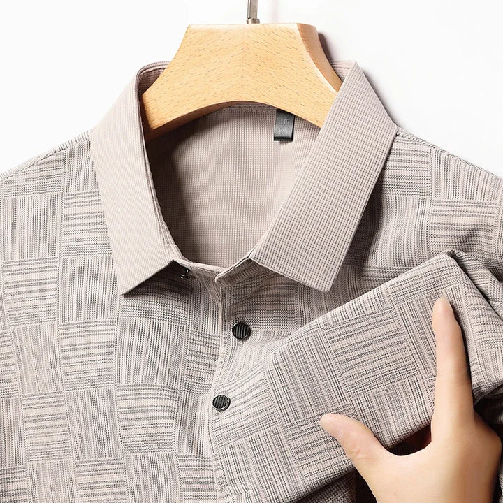 2024 Men’s Printed Polo Shirt – Business Casual Short Sleeve Top