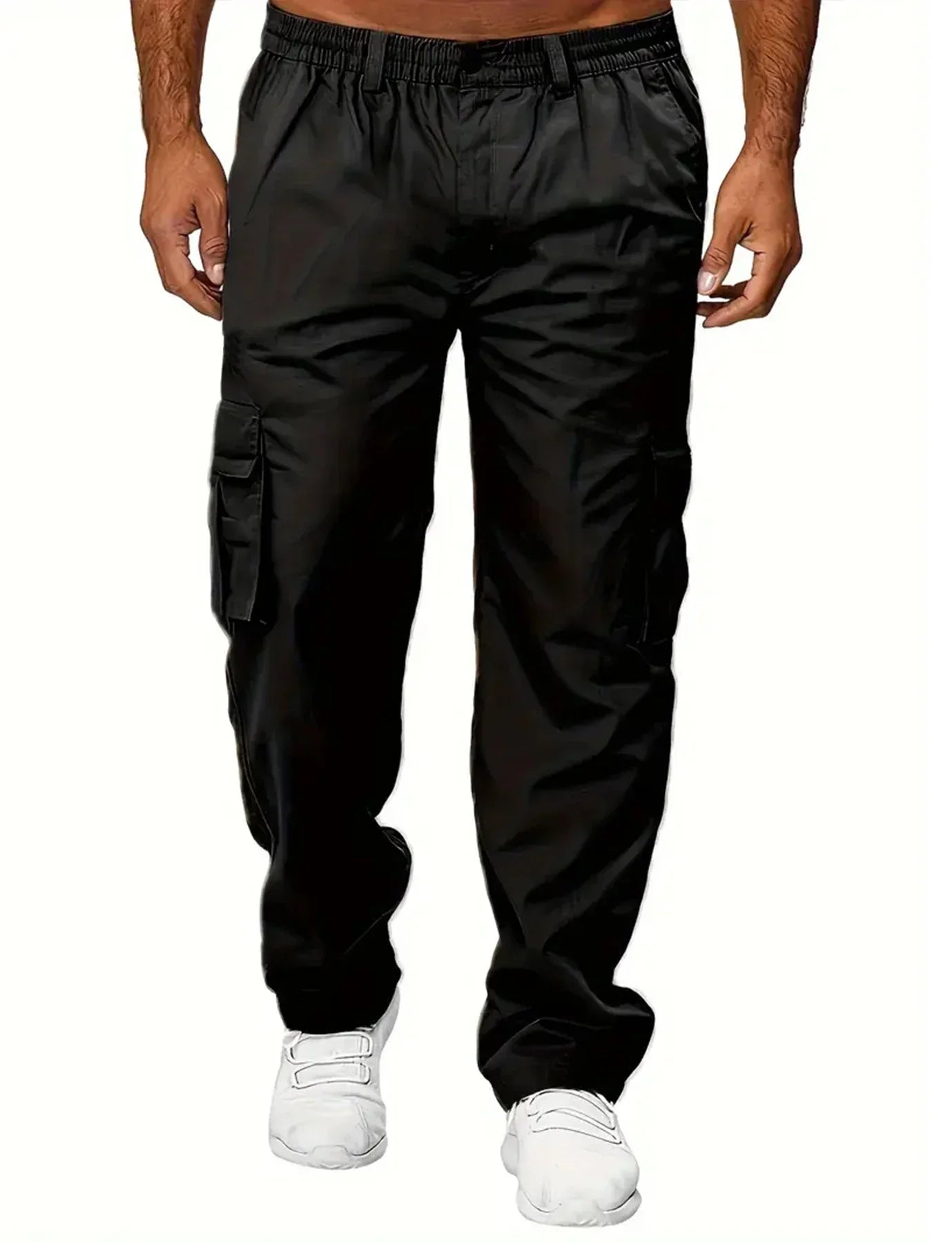 Men’s Cargo Sweatpants – Loose Straight-Leg Multi-Pocket Workwear Pants