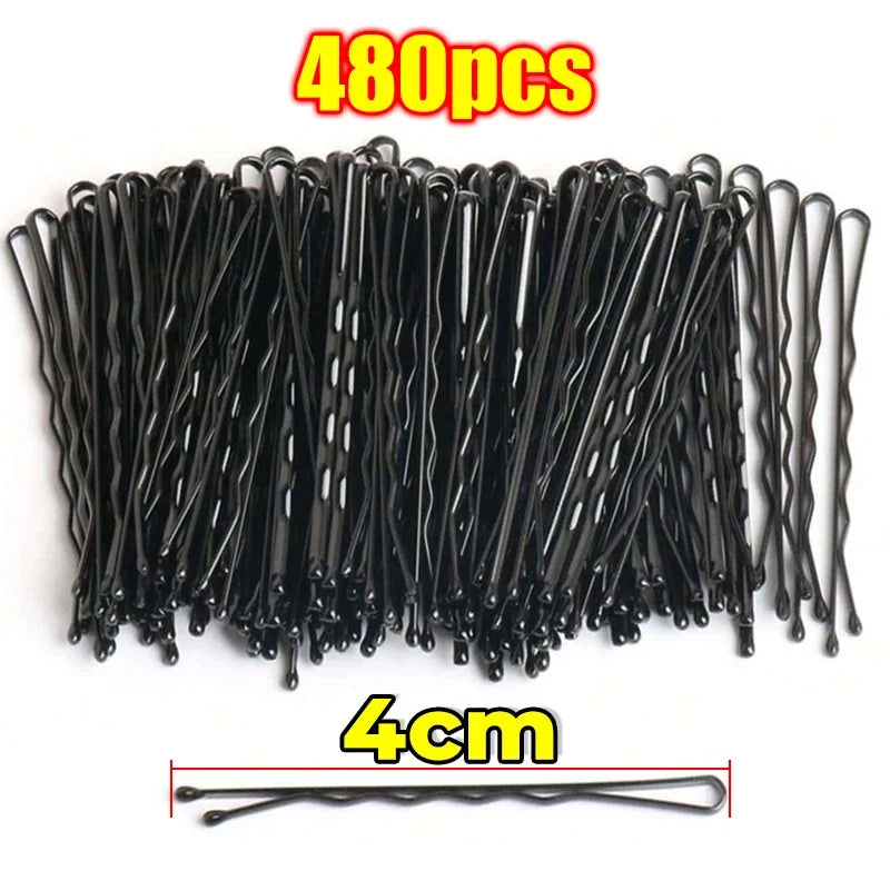 Black U-Shaped and Straight Bobby Pins – 60/600 pcs Hair Styling Set