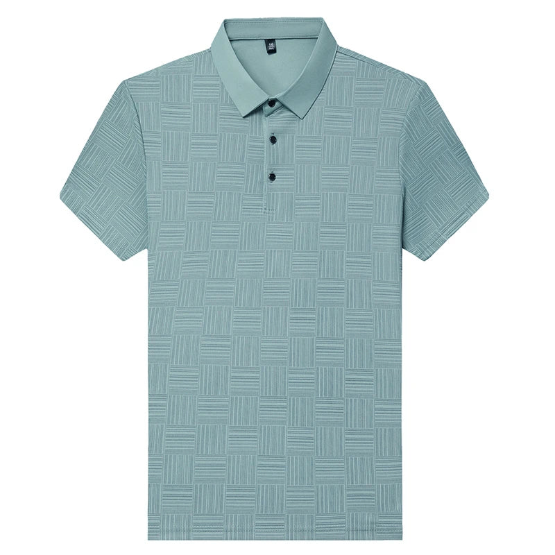 2024 Men’s Printed Polo Shirt – Business Casual Short Sleeve Top
