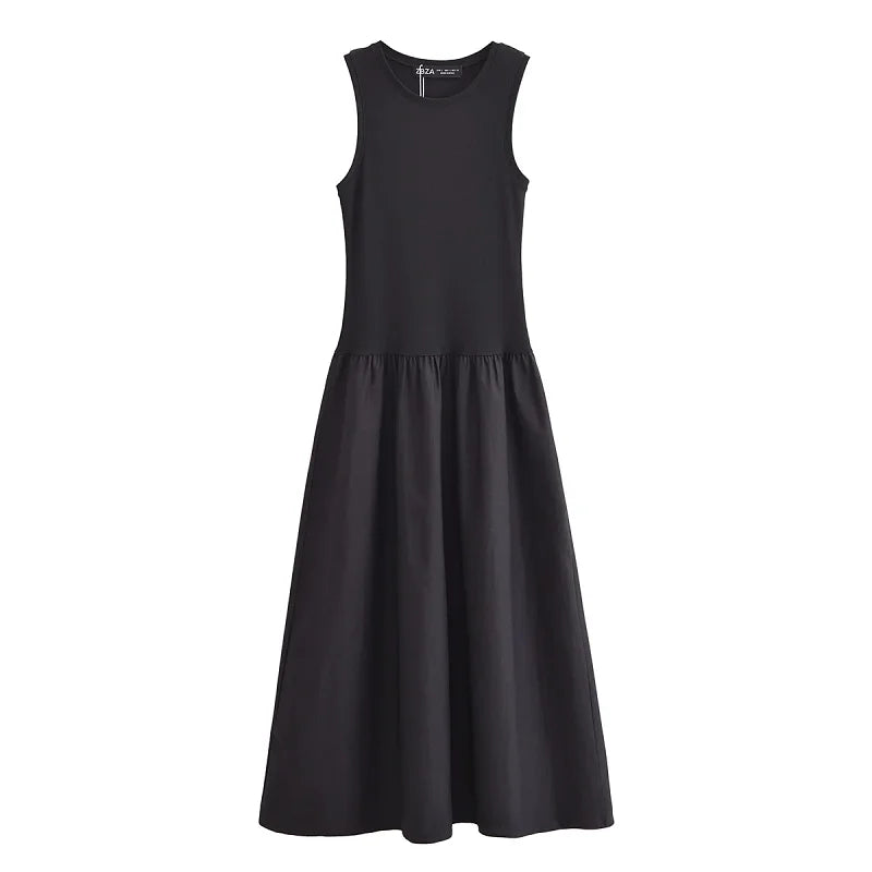 HXAO Khaki Elegant Long Dress