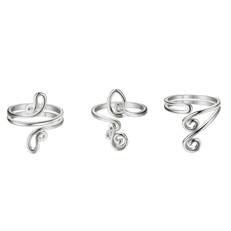 3Pcs Adjustable Toe Rings for Women