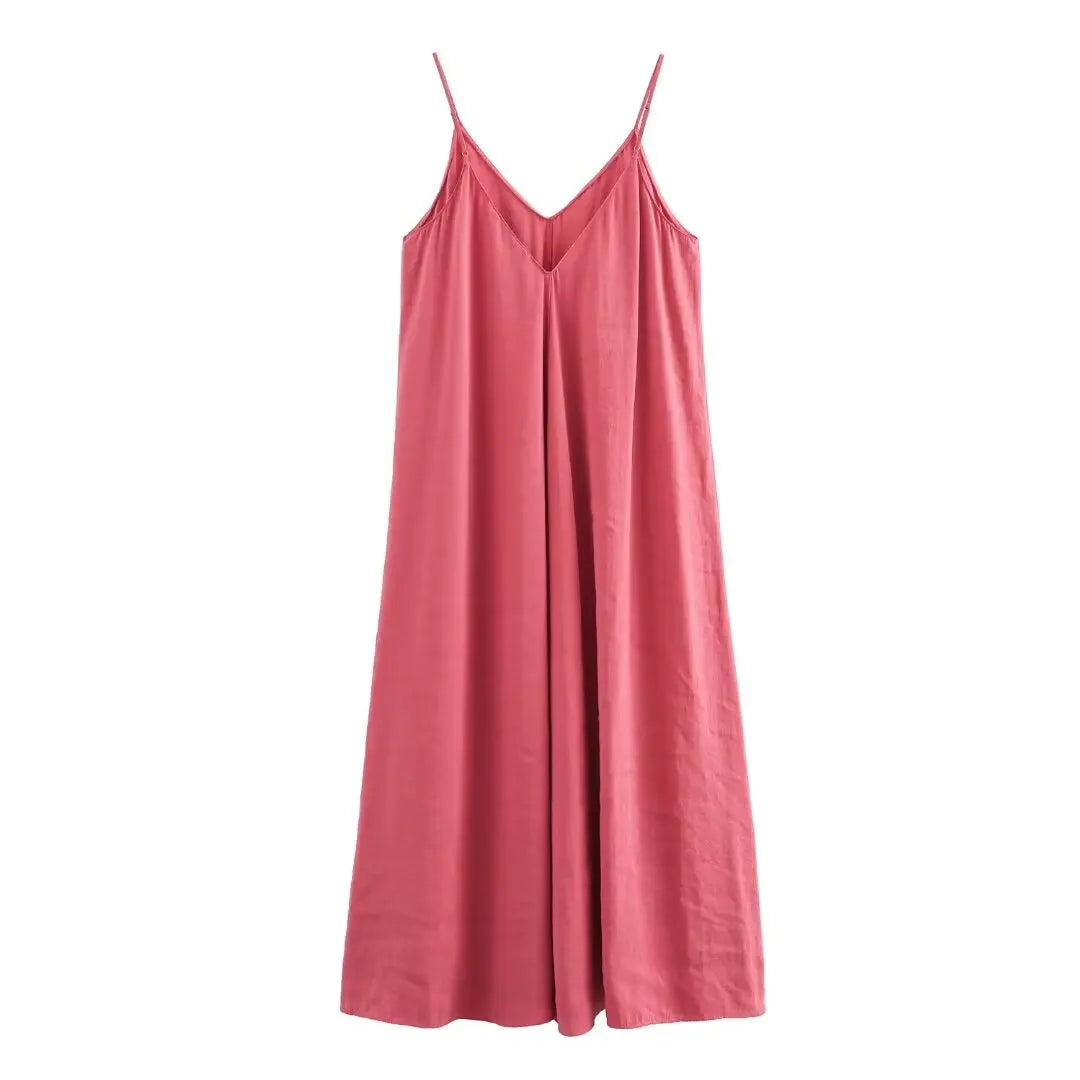 MUJER Women’s Black & Red Slip Long Dress