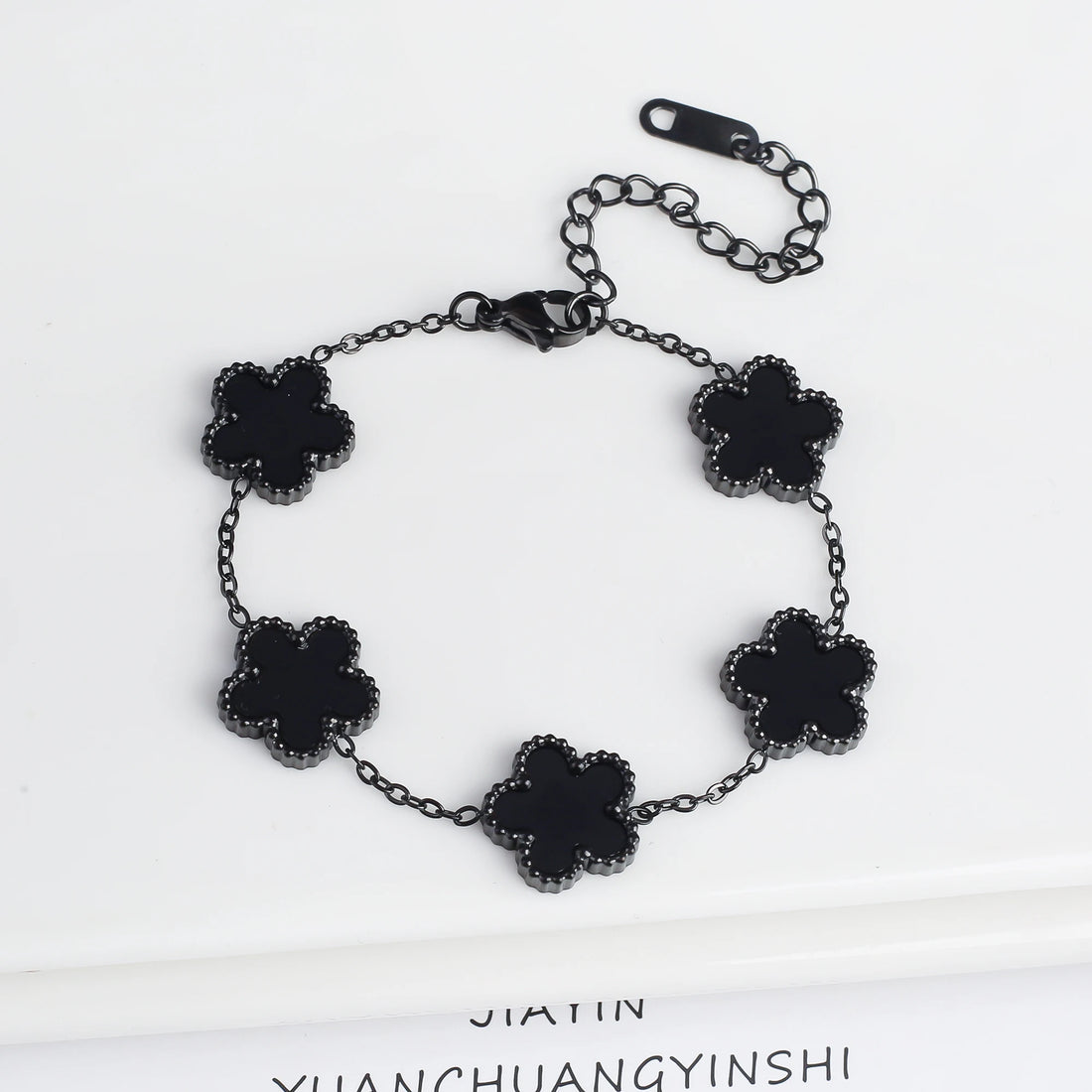 Classic Stainless Steel Five-Flower Bracelet for Women