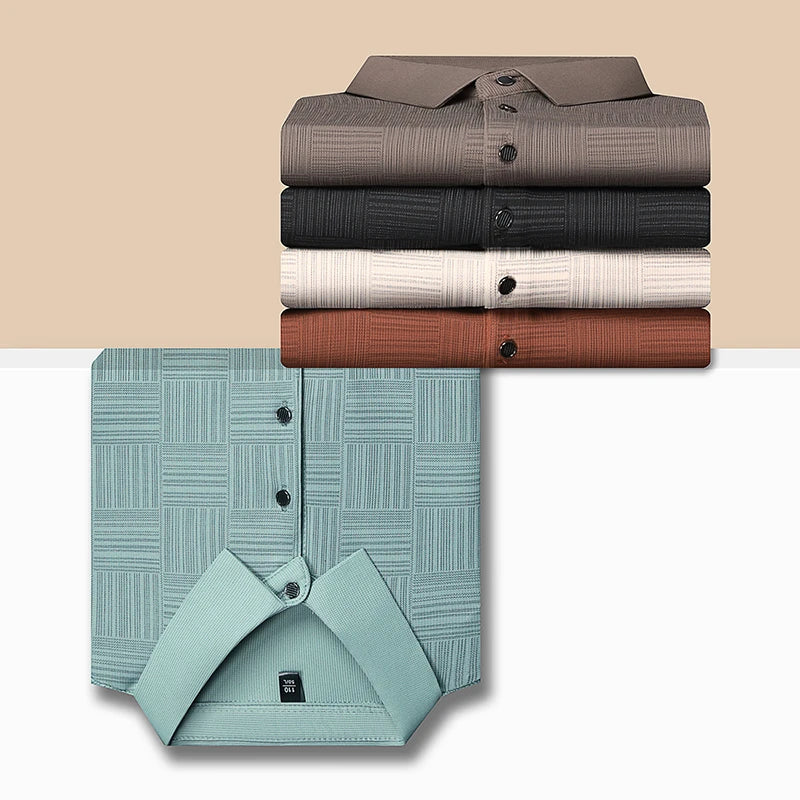 2024 Men’s Printed Polo Shirt – Business Casual Short Sleeve Top