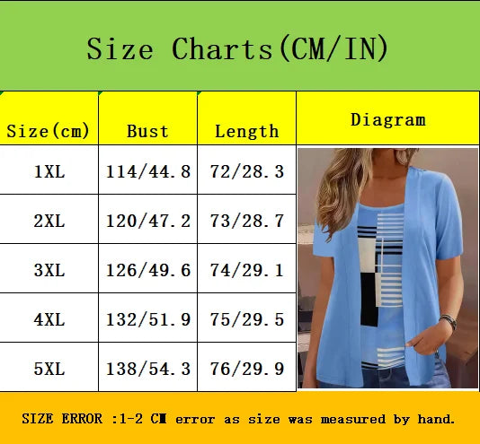 Plus Size Geometric Print T-Shirt – Summer Casual Patchwork Top