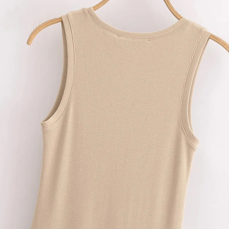 HXAO Khaki Elegant Long Dress