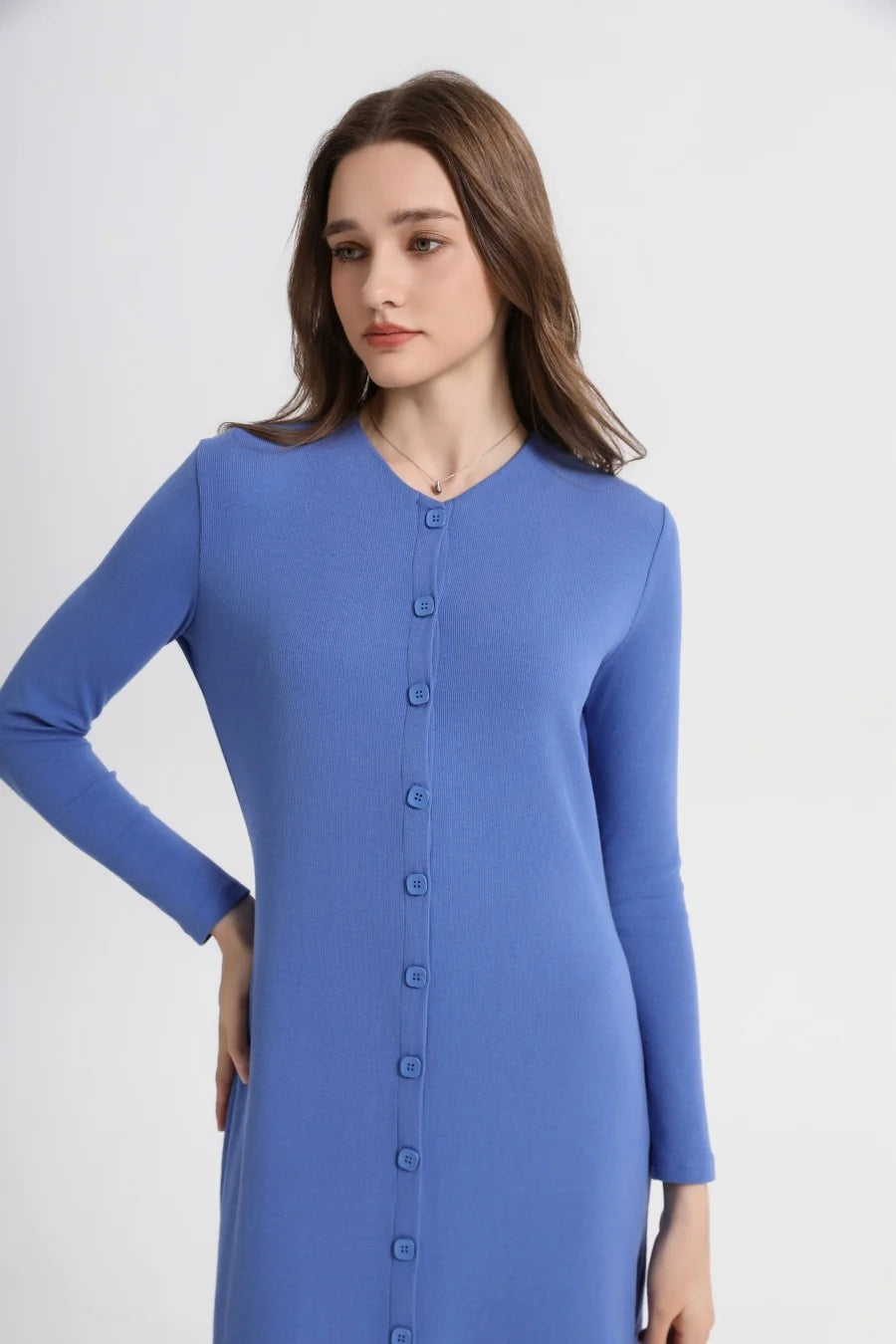 Women’s Summer Ribbed Maxi Dress – Button Front Casual Outfit 2025