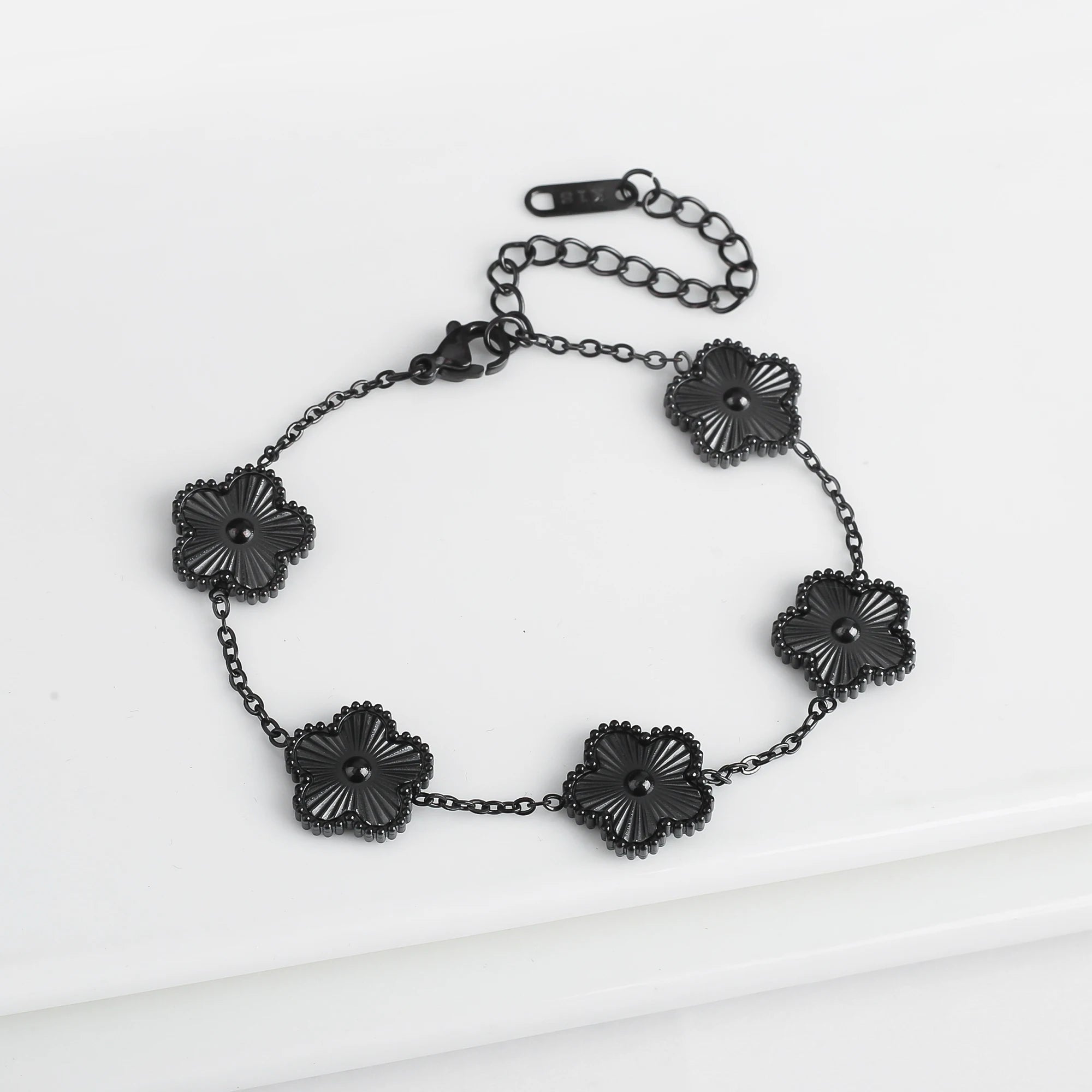 Classic Stainless Steel Five-Flower Bracelet for Women
