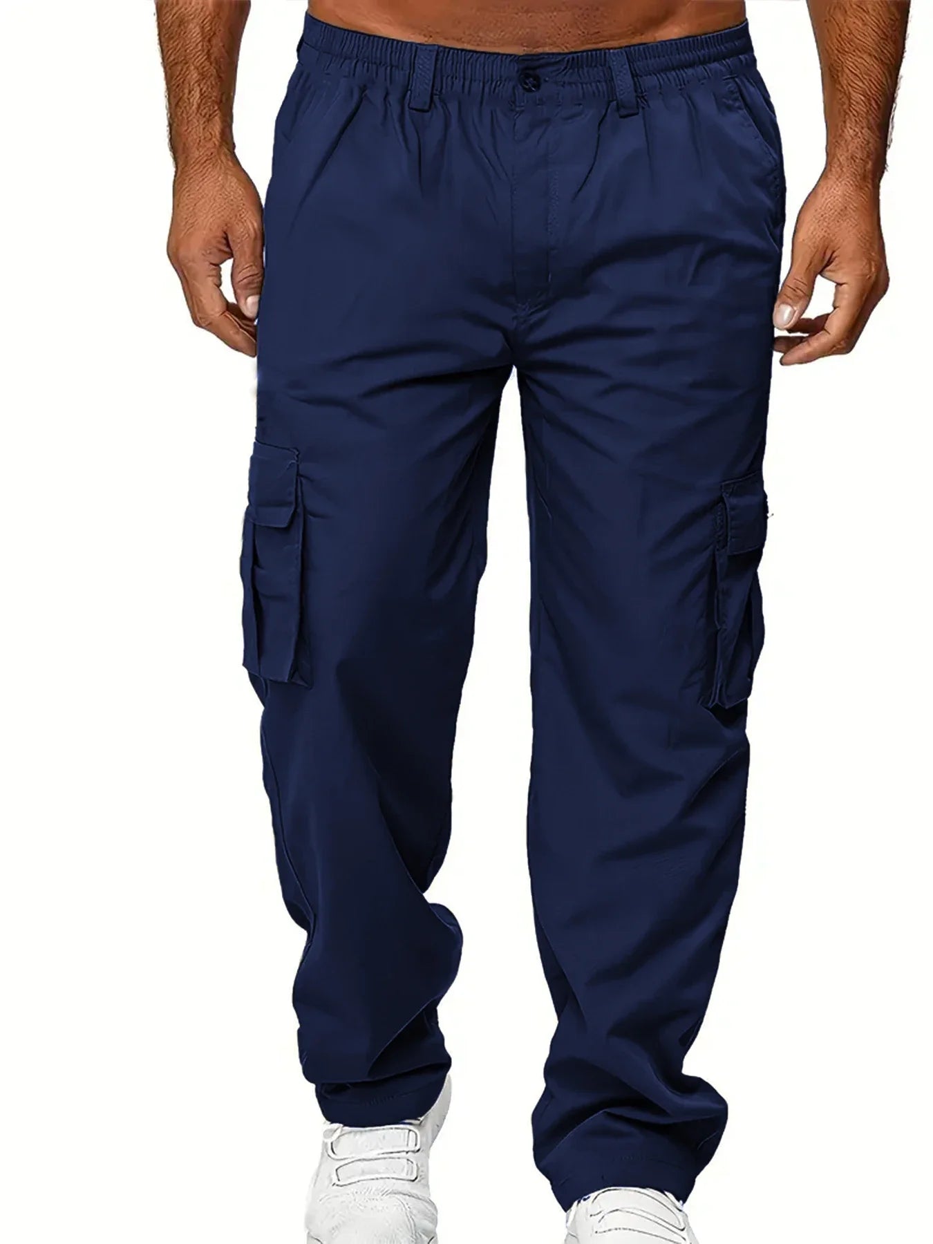 Men’s Cargo Sweatpants – Loose Straight-Leg Multi-Pocket Workwear Pants
