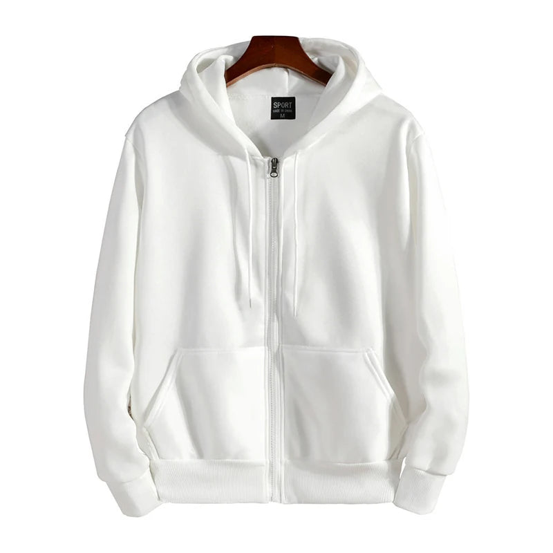 Men’s Zipper Hoodie – Autumn Winter Long Sleeve Casual Sweatshirt