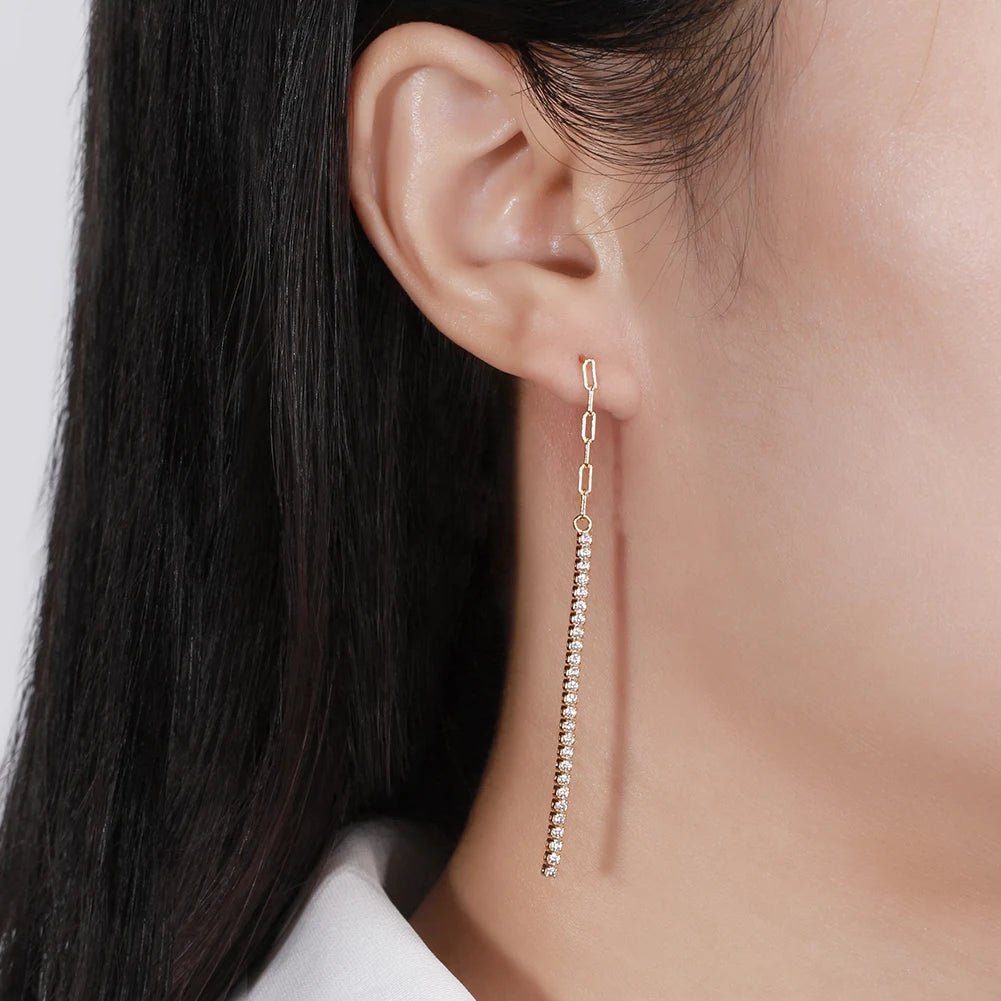 ORSA JEWELS 14K Gold Plated Paperclip Chains Tennis Bracelet