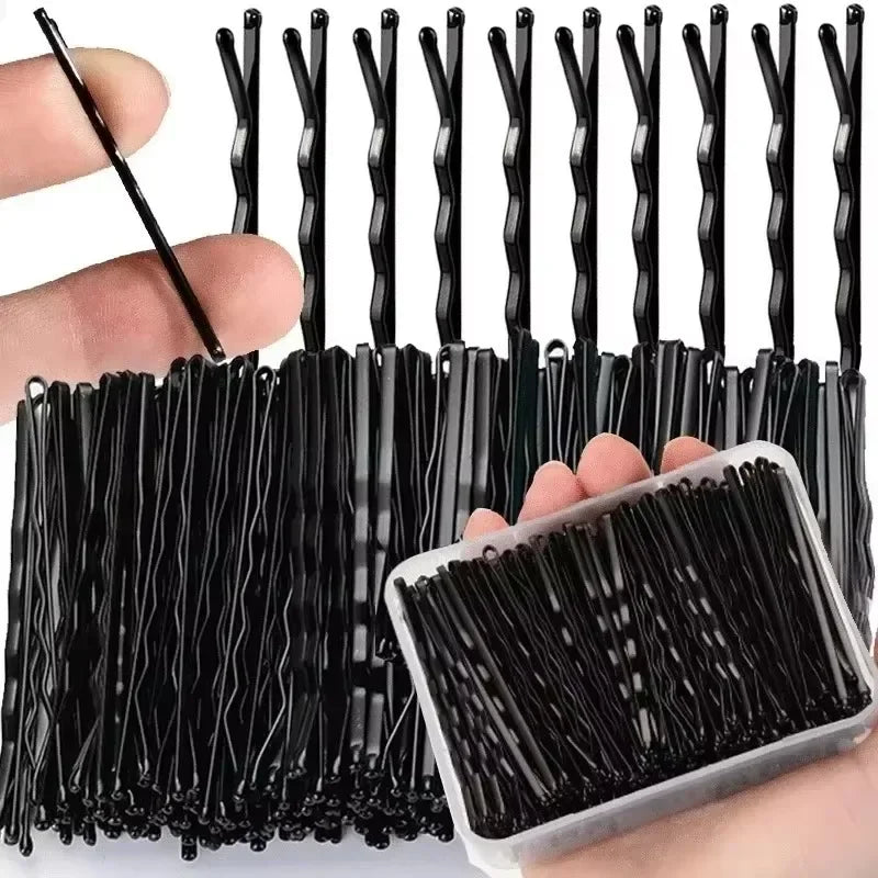 Black U-Shaped and Straight Bobby Pins – 60/600 pcs Hair Styling Set